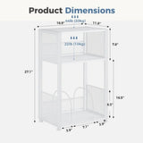 3 Tier Turntable Table with Vinyl Storage for up to 100 Albums, End Side Table for Living RoomWhite 00719822