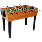 ZUN 5-in-1 Multi-Game Table - Billiards, Push Hockey, Foosball, Ping Pong, and Basketball brown/red W465P164157