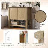 36" Modern Bathroom Vanity with Rectangle Ceramic Sink, Bathroom Cabinet with Large storage space N817P245321N
