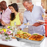 42-Piece Complete Disposable Chafing Dish Set - Includes 6 Half-Size Pans & Lids, 6 Full-Size Pans, 01111181