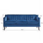 ZUN Modern Chesterfield Sofa, Comfortable Upholstered Sofa, Velvet Fabric, Wooden Frame with Wooden 34844295