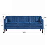 ZUN Modern Chesterfield Sofa, Comfortable Upholstered Sofa, Velvet Fabric, Wooden Frame with Wooden 34844295