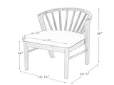 Outdoor Dining Chairs Set of 2, Acacia Wood Patio Chairs with Cream Washable Cushion,for Backyard, N762P389932K