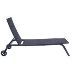 ZUN Outdoor Patio Chaise Lounge Chair, Five-Position Adjustable Metal Recliner, All Weather For 77387640