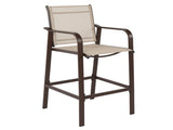 2pcs Wrought Iron Brown Frame Beige Cloth Surface Garden Bar Chair 90913545