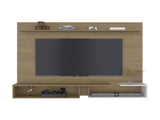 Colorado Wall Mounted TV Panel with Floating Media Console and Open Storage Shelves,Natural Oak B128P611066