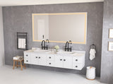84 x 48 Inch LED Bathroom Mirror with Front and Backlight, Wall Mounted Vanity Mirror, Anti-Fog, W2287P277637