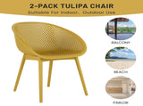 Holiday - 2-Pack Modern Lounge Chairs Indoor/Outdoor All-Weather PP Plastic, Lightweight for W3450P323313