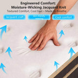 12 Inch Twin Mattress, Spring Mattress with Black-Gold Trim & White Surface, Medium Firm Support for 45429928