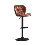 ZUN Faux Leather Swivel Bar Stools set of 2, Adjutable Height Metal Frame, Brown 10321364