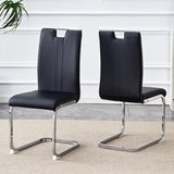 Modern Elegance Premium PU Leather Black Dining Chair with Stain-Resistant Finish. W3226P279082