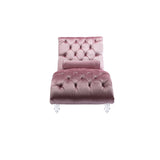 COOMORE Velvet Chaise Lounge Indoor,Button-Tufted Upholstered Chaise Lounge Chair with Pillow for W39538676