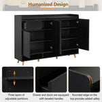 ZUN ON-TREND Sleek and Contemporary Shoe Cabinet with Adjustable Shelves, Minimalist Home Organizer with WF321211AAB