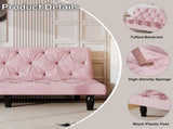 Sofa to Sofa Bed Transformation 66" Pink Velvet Sofa Bed, Ideal for Family Living Rooms, Apartments W3371P303616