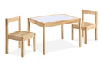 ZUN Gibson 3-Piece Dry Erase Kids Table & Two Chair Set, Natural B022P174726