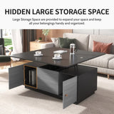 ZUN Modern Gray Multi-functional Rectangle Lift-top Coffee Table Extendable with Storage WF307466AAG