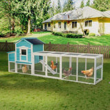 Wooden Chicken Coop with Nesting Box and Free-Range Door, All-Weather Asphalt Roof, Sliding Tray for W773P335211