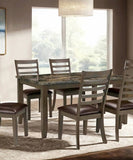 Simple Classic Brown 7pc Set Faux Marble Top Table 6xSide Chairs Leatherette Seats B2741P348913