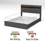 Queen Bed Frame with 4 Storage Drawers, Upholstered Platform Queen Size Bed Frame with Headboard, W2129P269873