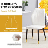 4 modern dining chairs with stylish PU patterned backrest and black metal legs for a comfortable W1512P360097