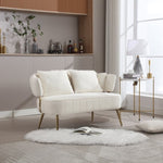 ZUN COOLMORE Polyester Accent sofa Modern Upholstered Armsofa Tufted Sofa with Metal Frame, Single W1539140086
