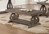Classic Traditional Cocktail Table with Bottom Shelf Dark Oak Finish Scrolled Base Support 1pc B011P175456