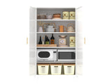 71'' 2 Shapely Doors Cabinet, Metal Storage Cabinet with Doors and Adjustable Shelves, for Bedroom, 57744316