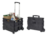 Bin Collapsible Utility Cart, Plastic, Black, 15" x 13" x 14.2" 41709974