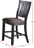 Dark Coffee Classic Wood Kitchen Dining Room Set of 2 High Chairs Fabric upholstered Seat Unique B01183543