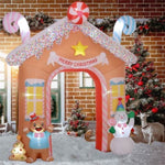 ZUN Christmas Inflatable Gingerbread House Archway 12426545