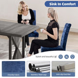 Set of 2 Modern Dining Chairs with Plush Velvet Upholstery, Sturdy Stainless Steel Legs & S-Shaped D772095825