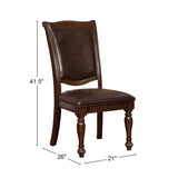 Set of 2 Leatherette Upholstered Side Chairs in Brown Cherry and Espresso B016P222691