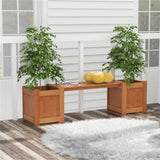 Wooden bench with planter box 88502351