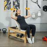 ZUN Wooden Adjustable Weight Bench 71536717