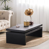 ZUN Modern Coffee Table, Black Wooden Coffee Table, Rectangle Cocktail Tea Table for Living Room, 47.6" W2729P198990