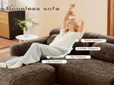 2-seater Modular Sectional Sofa Couches,Soft Fluffy Plush Fabric Bottom Anti-Slip Design,32D High W714P380147