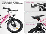 24 Inch Kids Mountain Bike for Boys & Girls Ages 7-12 7-Speed Gears, Dual Disc Brakes, Shock 97276571