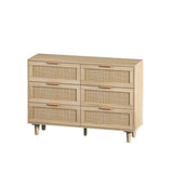 43.31"6-Drawers Rattan Storage Cabinet Rattan Drawer,for Bedroom,Living Room,Natural W75784347