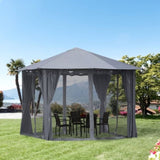 10ft x 10ft Patio Gazebo-Black-AS 36709910