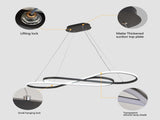 Modern LED Pendant Light, Infinity Design Hanging Ceiling Fixture, Adjustable Height, Dimmable for W1340P211847