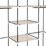 ZUN 69" Portable Clothes Closet Non-Woven Fabric Wardrobe Double Rod Storage Organizer Beige 11782049