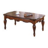 ZUN Cherry Rectangle Coffee Table with Turned Legs B062P189098