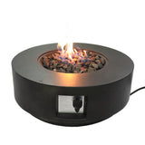 ZUN 11" H x 30" W Fiber Reinforced Concrete Propane Gas Outdoor Fire Pit Table with Lid B120P198397