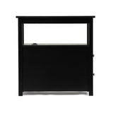 End Table with Charging Station, Narrow Sofa Side Table, Wooden Nightstand, Bedroom Living Room W2181P152443