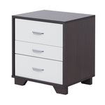 ZUN White and Black 3-drawer Rectangular Accent Table B062P181404