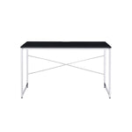 ZUN Black and Chrome Writing Desk with Sled Base B062P184567