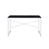 ZUN Black and Chrome Writing Desk with Sled Base B062P184567