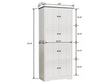Tall Storage Cabinet with 8 Doors and 4 Shelves, Wall Storage Cabinet for Living Room, Kitchen, 99782676