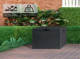 33gal Square Wood & Rattan Plastic Garden Storage Box Gray 76095805