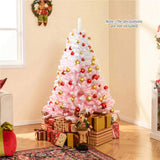 5ft Pink&White Xmas Tree - Flocked Snow-Melt Design, Sturdy Metal Stand, 456 Tips, Fireproof & 49245633